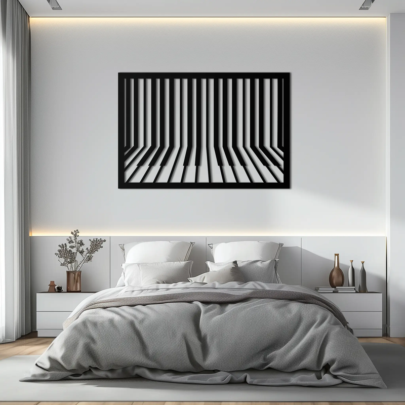 Geometric Piano Keys Metal Wall Art - Modern Music Decor- KAF189 by Enova Art