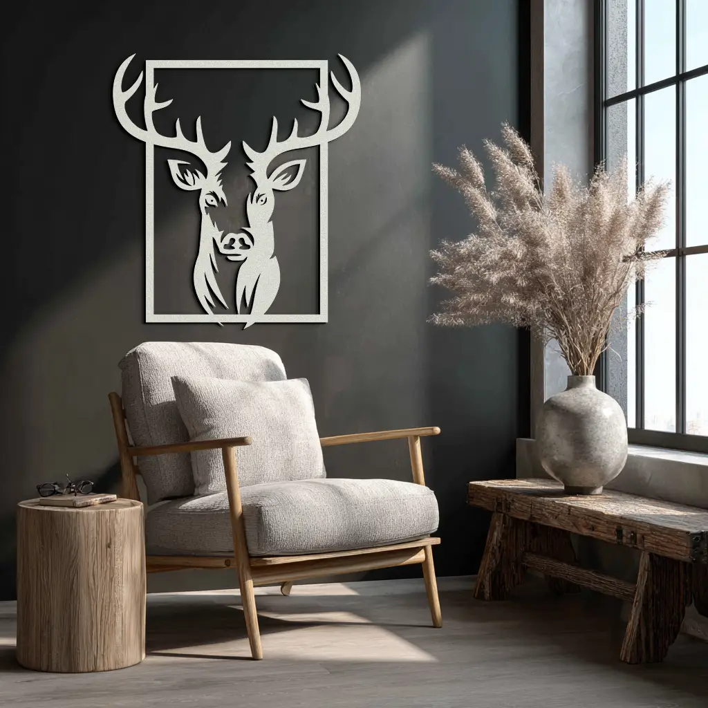 Majestic Deer Metal Wall Art - Nature-Inspired Minimalist Decor- KAF190 by Enova Art