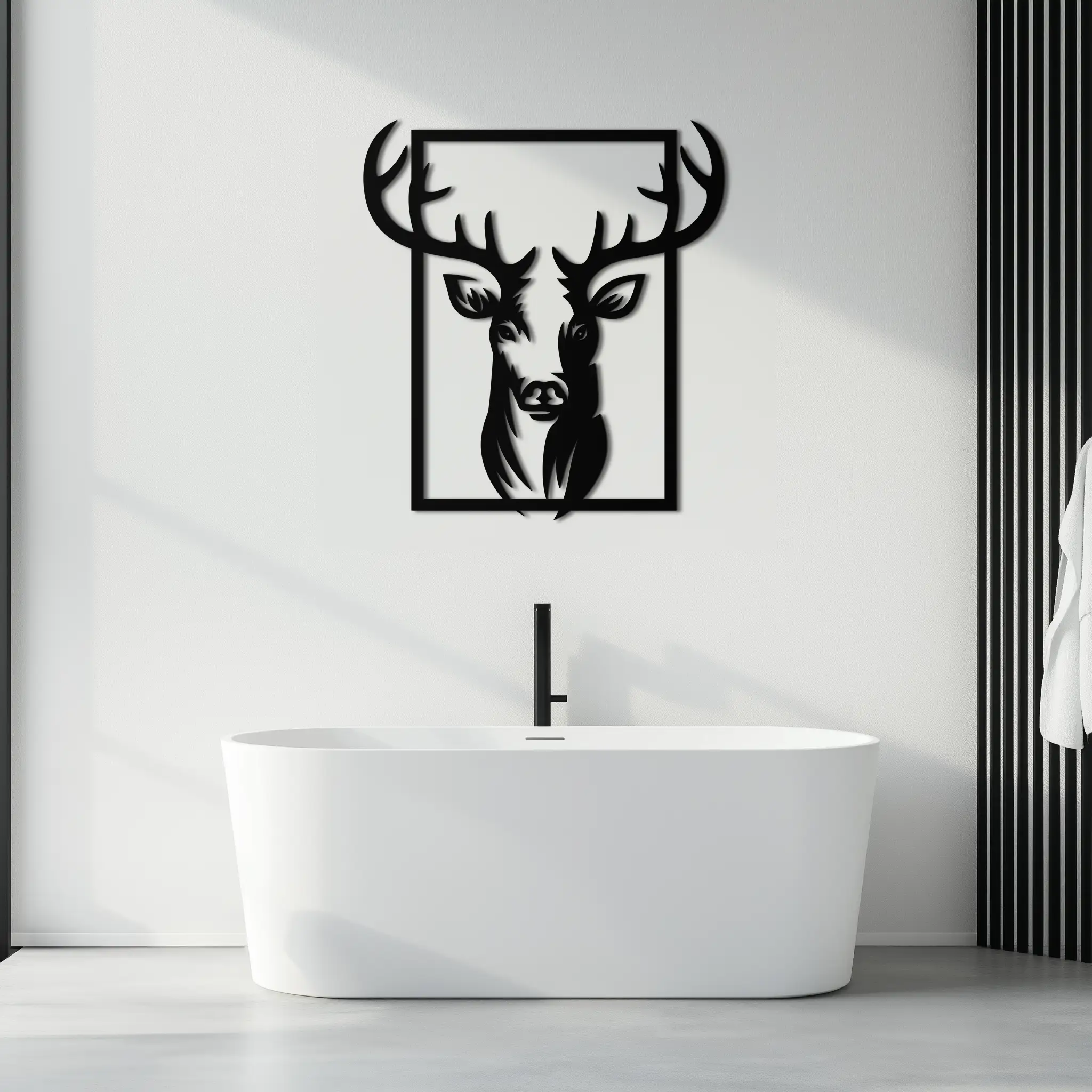 Majestic Deer Metal Wall Art - Nature-Inspired Minimalist Decor- KAF190 by Enova Art