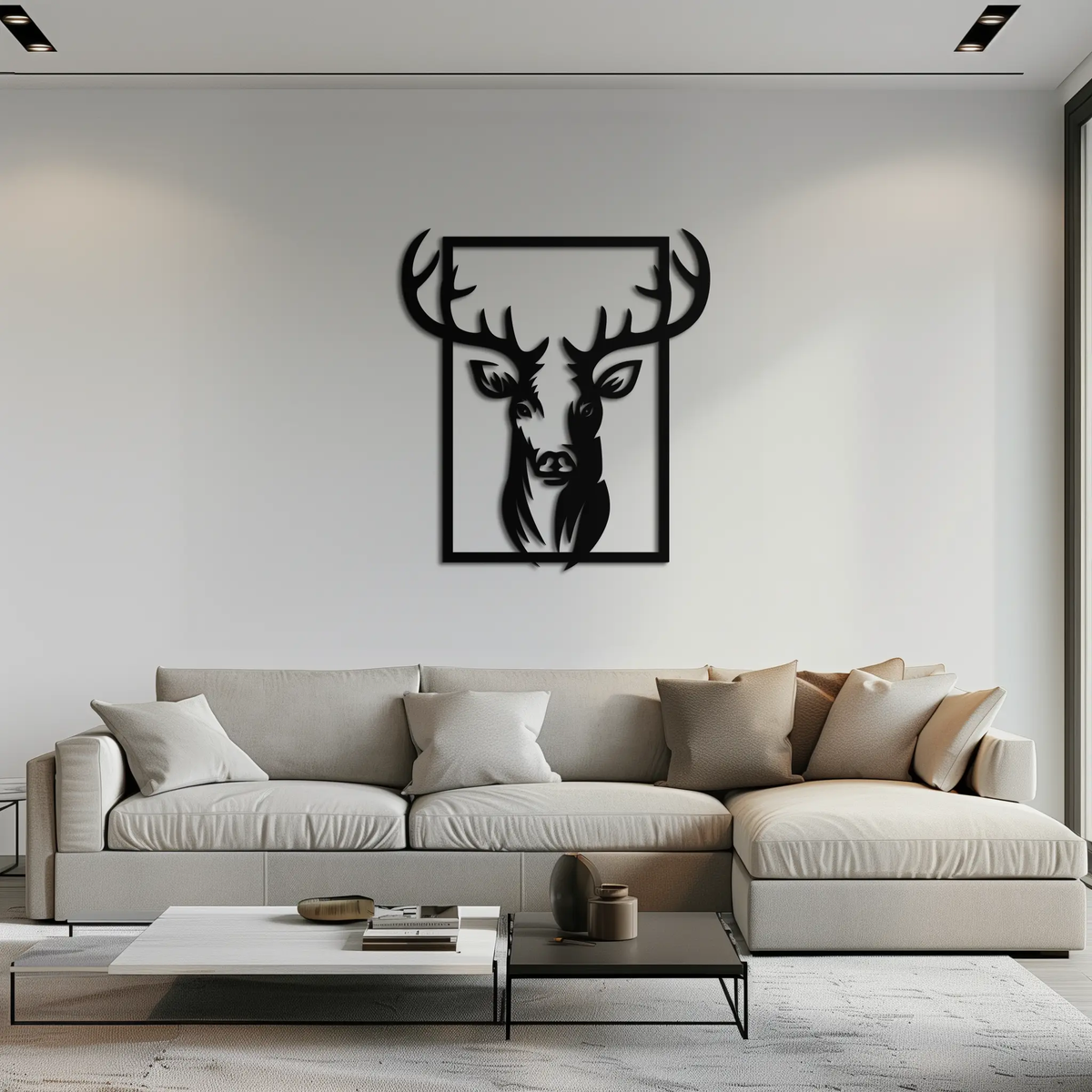 Majestic Deer Metal Wall Art - Nature-Inspired Minimalist Decor- KAF190 by Enova Art