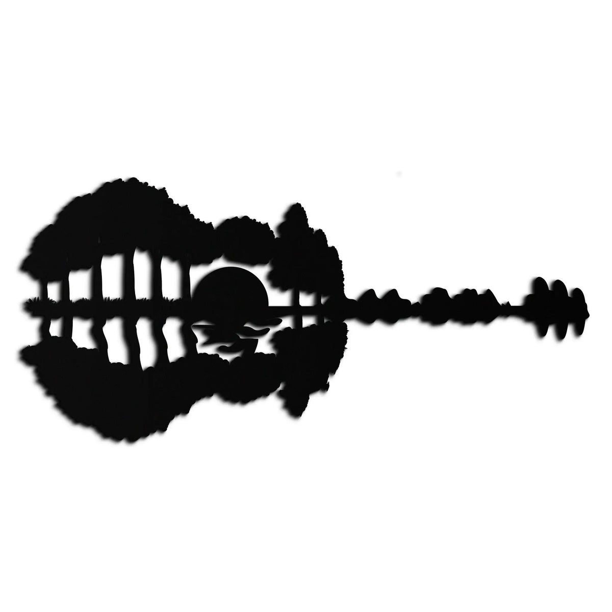 Guitar Landscape Metal Wall Art – Music & Nature Fusion - KAF191 by Enova Art