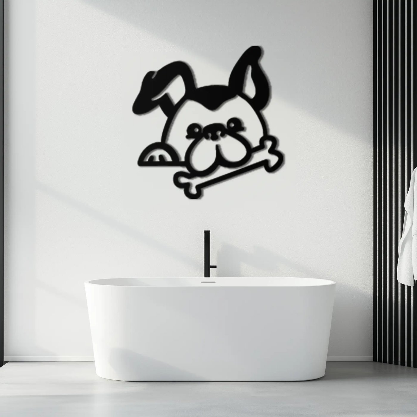 Bone-Holding Dog Metal Wall Art - Playful Pet Decor - KAF194 by Enova Art