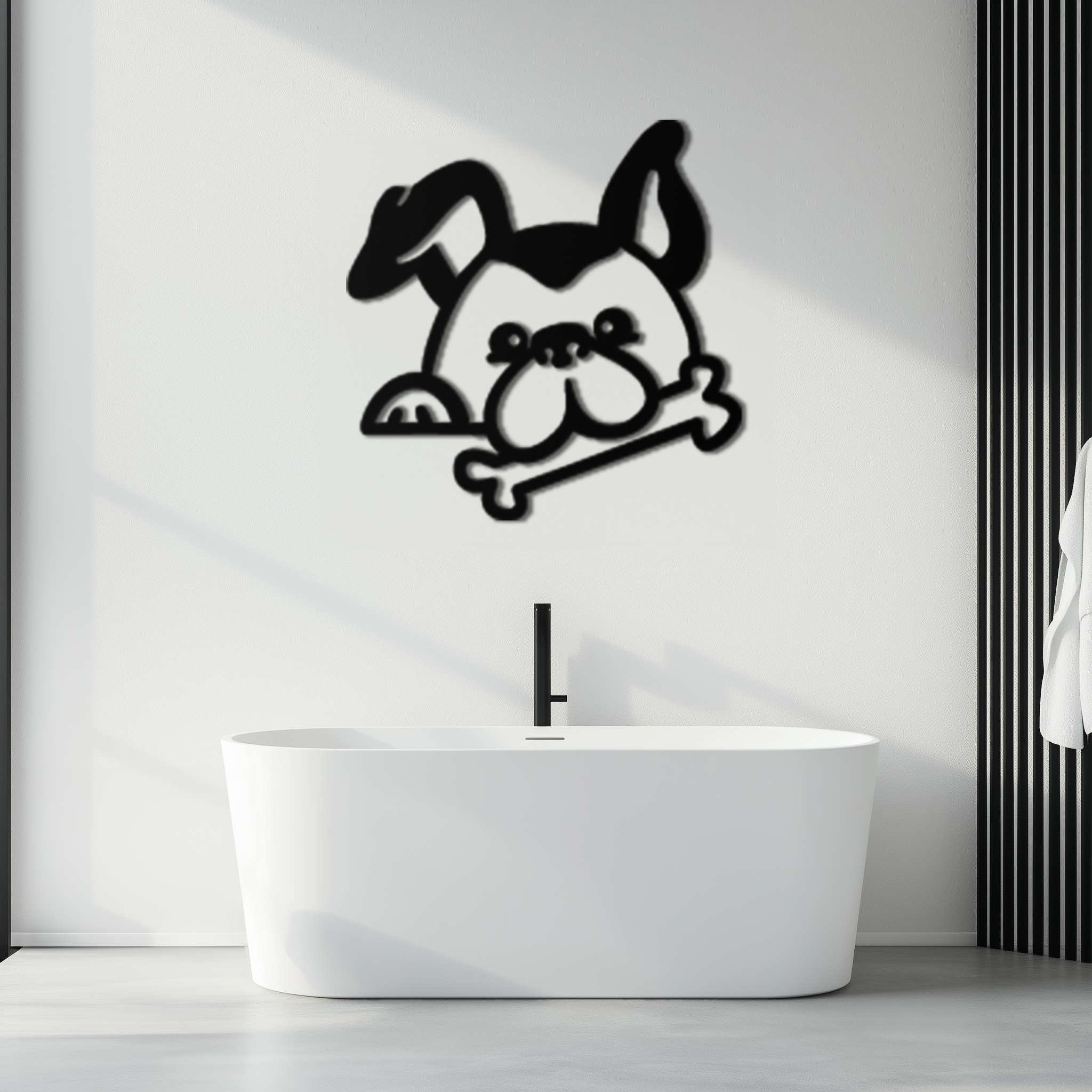 Bone-Holding Dog Metal Wall Art - Playful Pet Decor - KAF194 by Enova Art