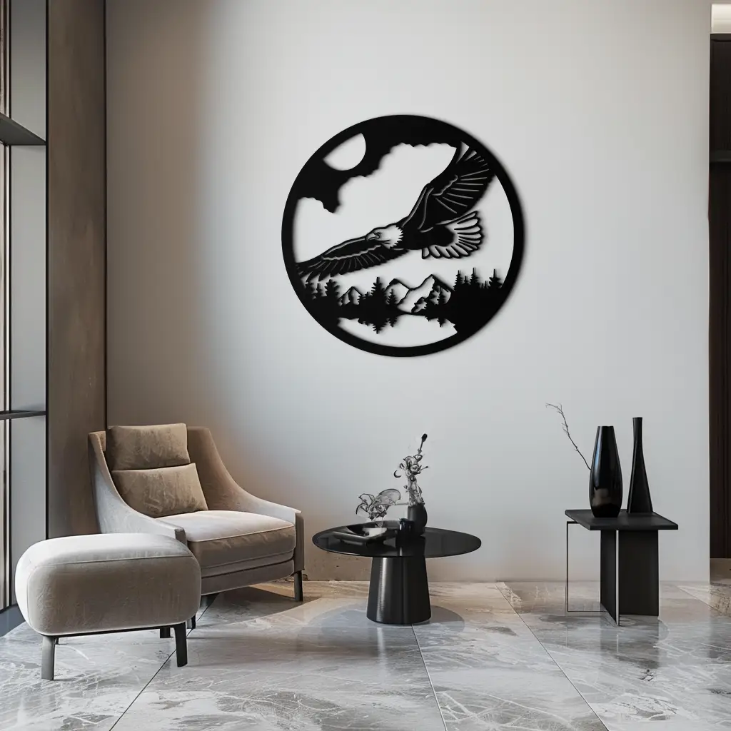 Majestic Eagle Metal Wall Art - Nature-Inspired Decor - KAF201 by Enova Art
