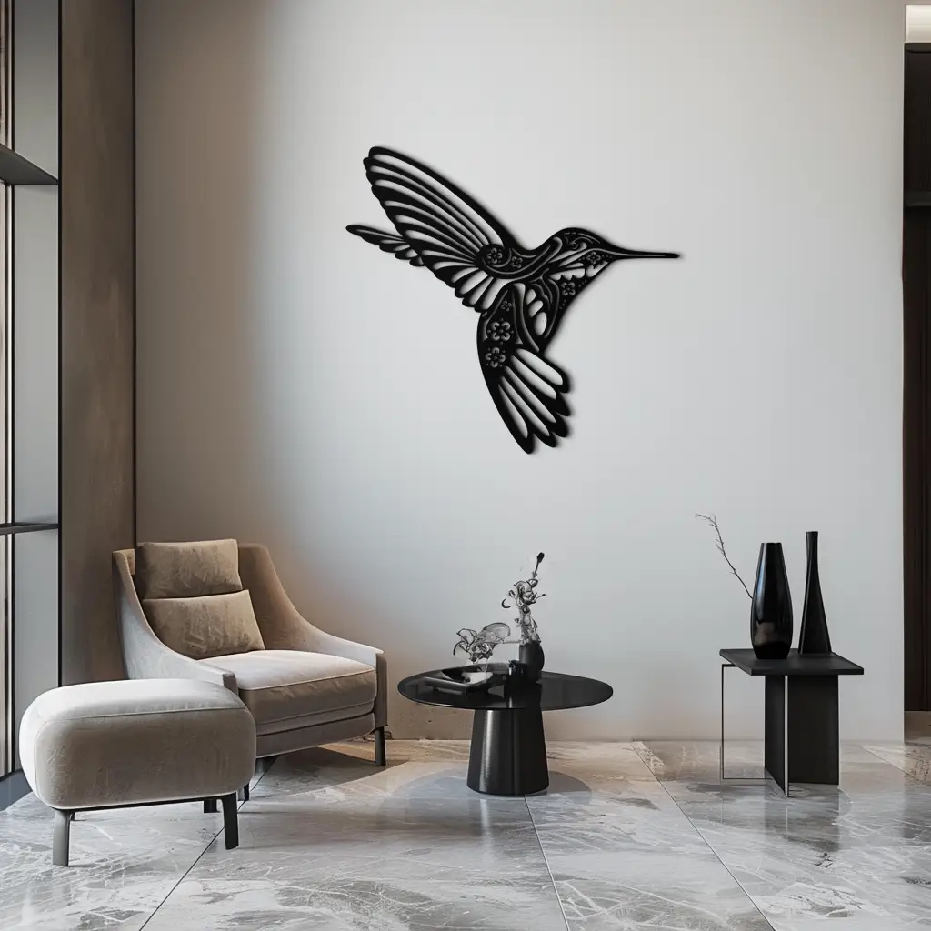 Hummingbird Metal Wall Art - Elegant Nature-Inspired Decor - KAF203 by Enova Art