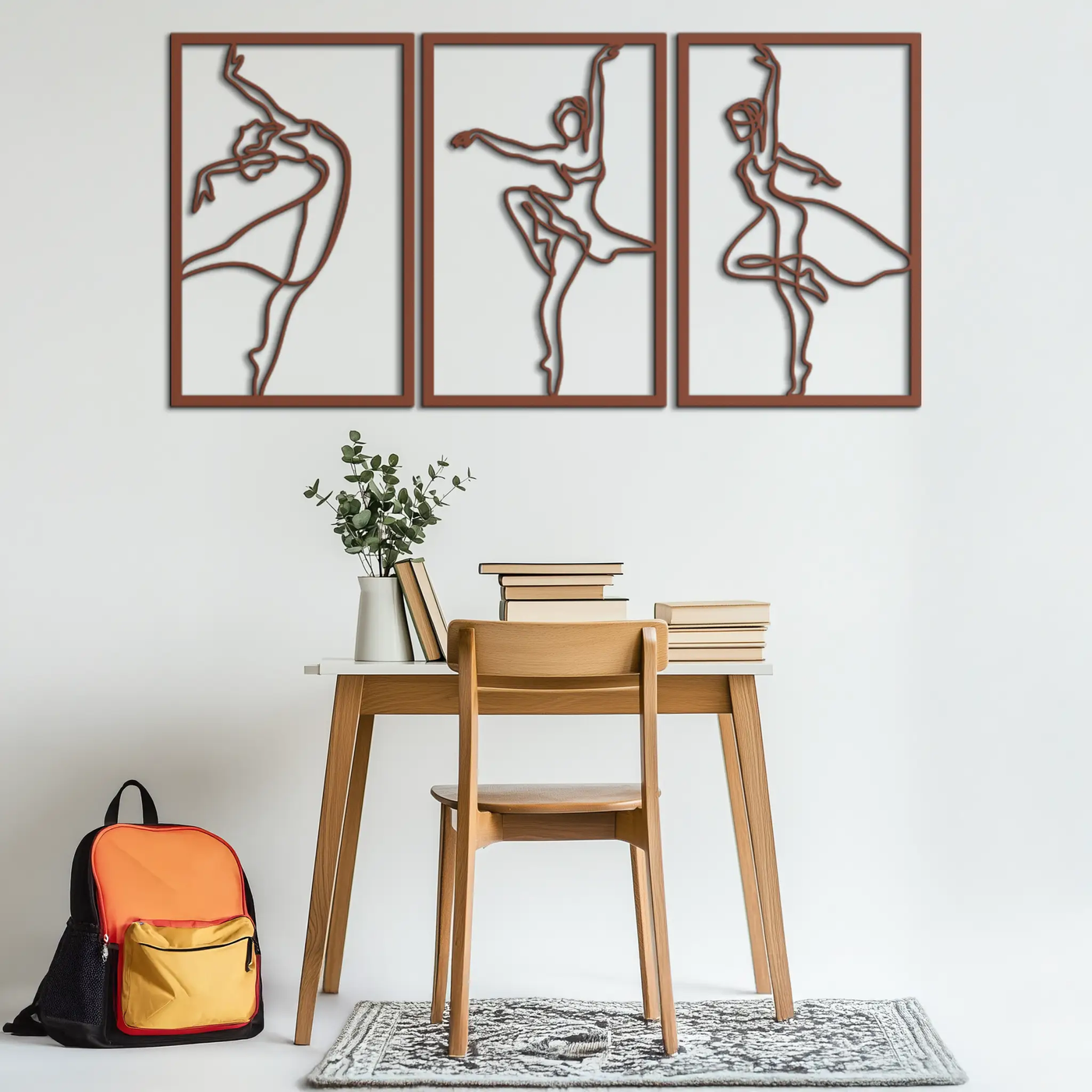 Elegant Ballerina Trio Metal Wall Art - Graceful Dance Silhouettes - KAF205 by Enova Art