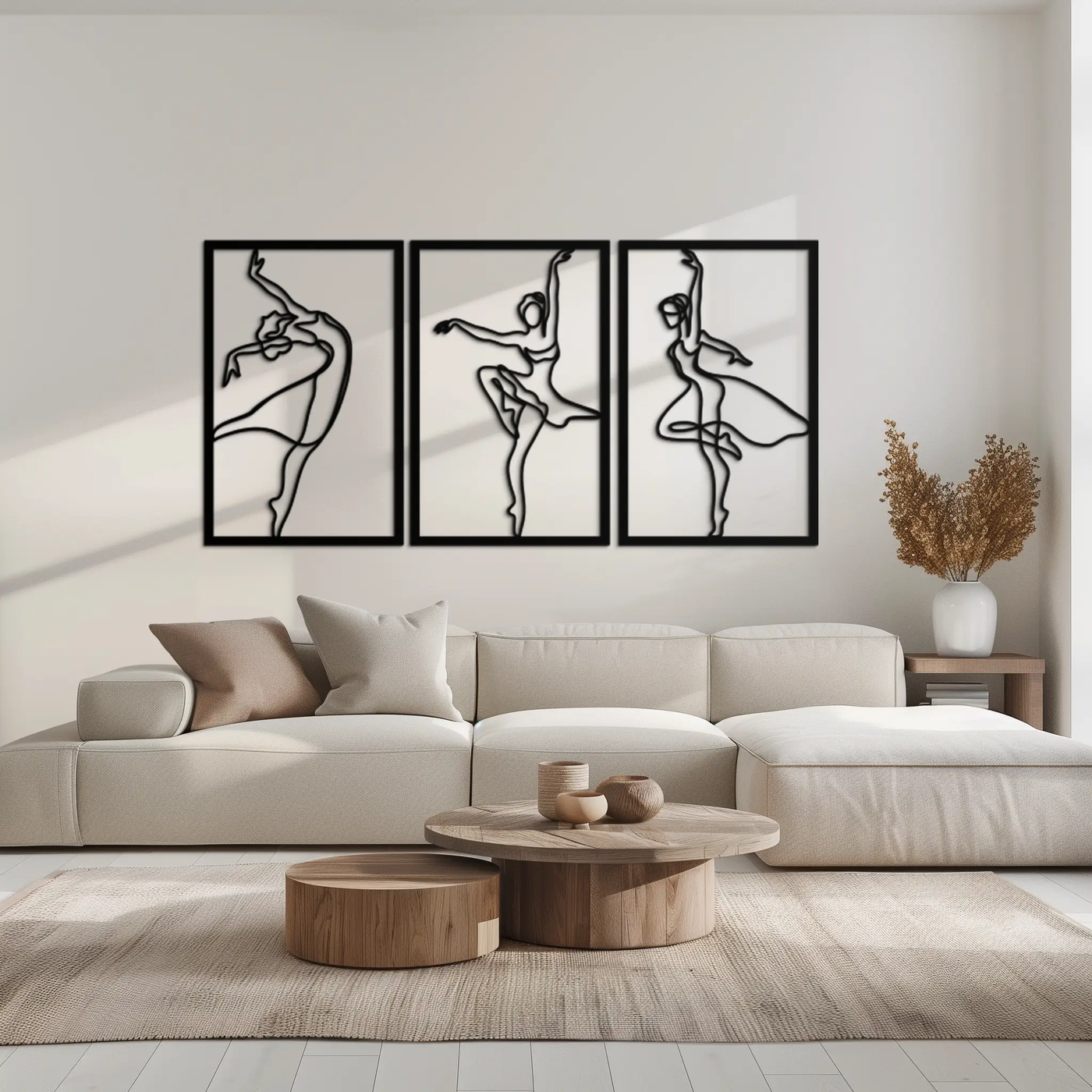 Elegant Ballerina Trio Metal Wall Art - Graceful Dance Silhouettes - KAF205 by Enova Art