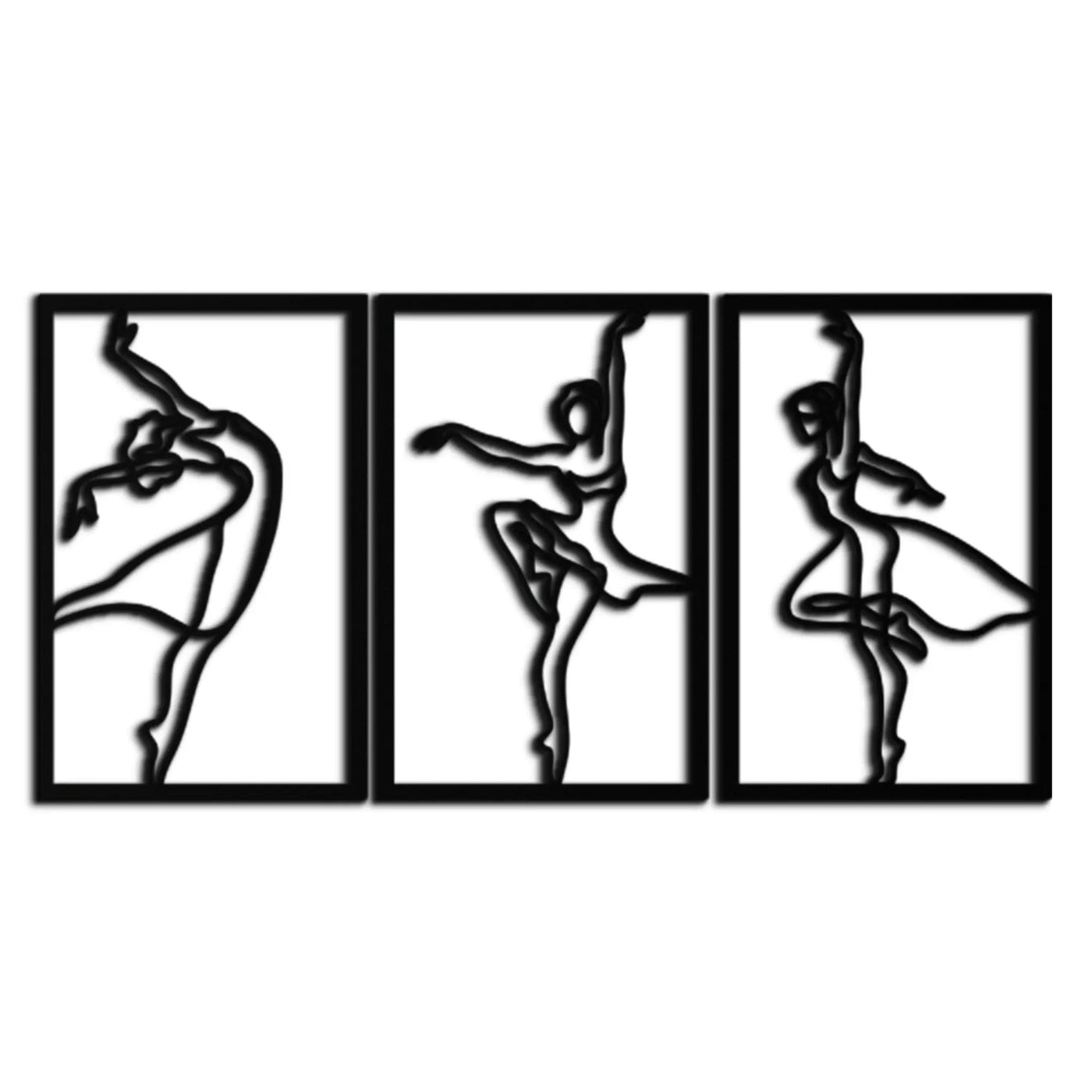 Elegant Ballerina Trio Metal Wall Art - Graceful Dance Silhouettes - KAF205 by Enova Art