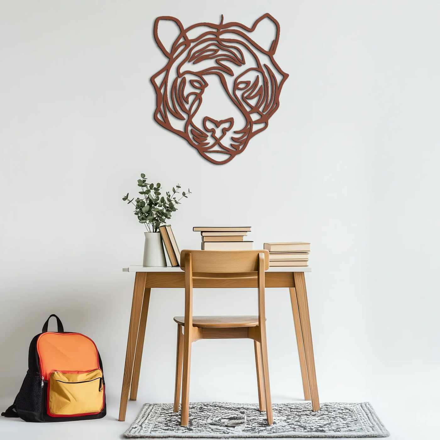 Geometric Tiger Metal Wall Art - Modern Minimalist Decor - KAF207 by Enova Art