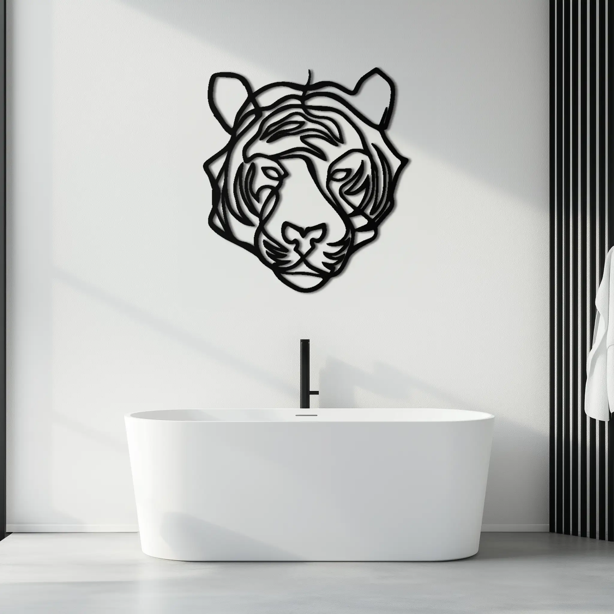 Geometric Tiger Metal Wall Art - Modern Minimalist Decor - KAF207 by Enova Art