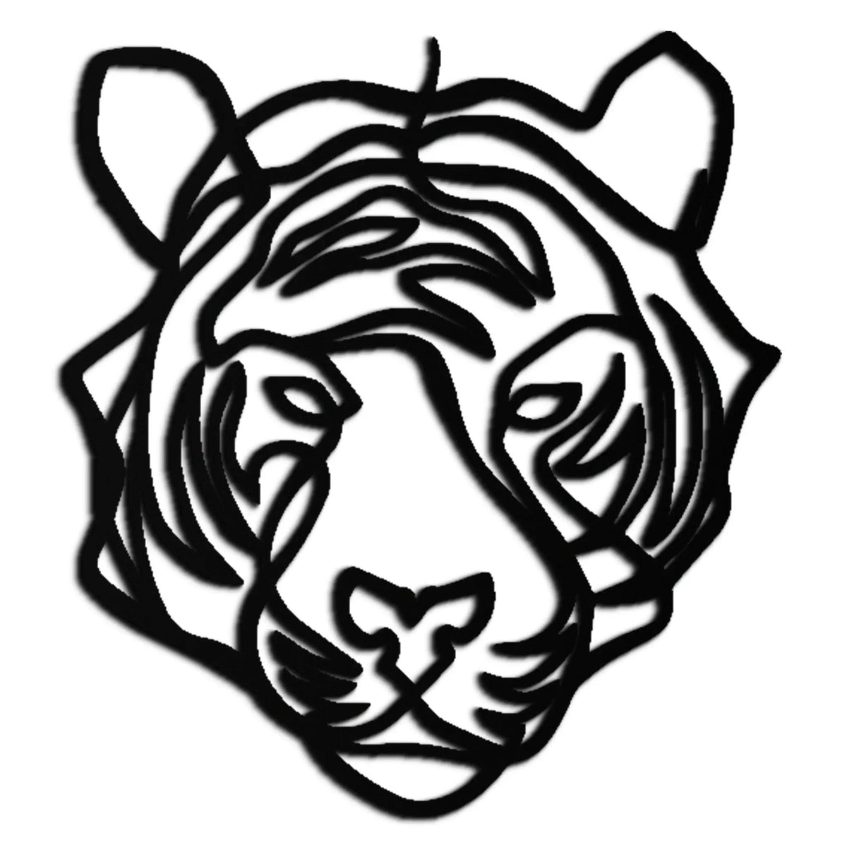 Geometric Tiger Metal Wall Art - Modern Minimalist Decor - KAF207 by Enova Art