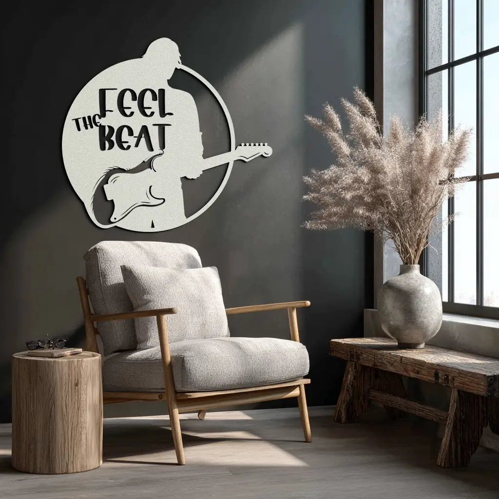Feel the Beat Metal Wall Art - Music-Inspired Decor - KAF210 by Enova Art