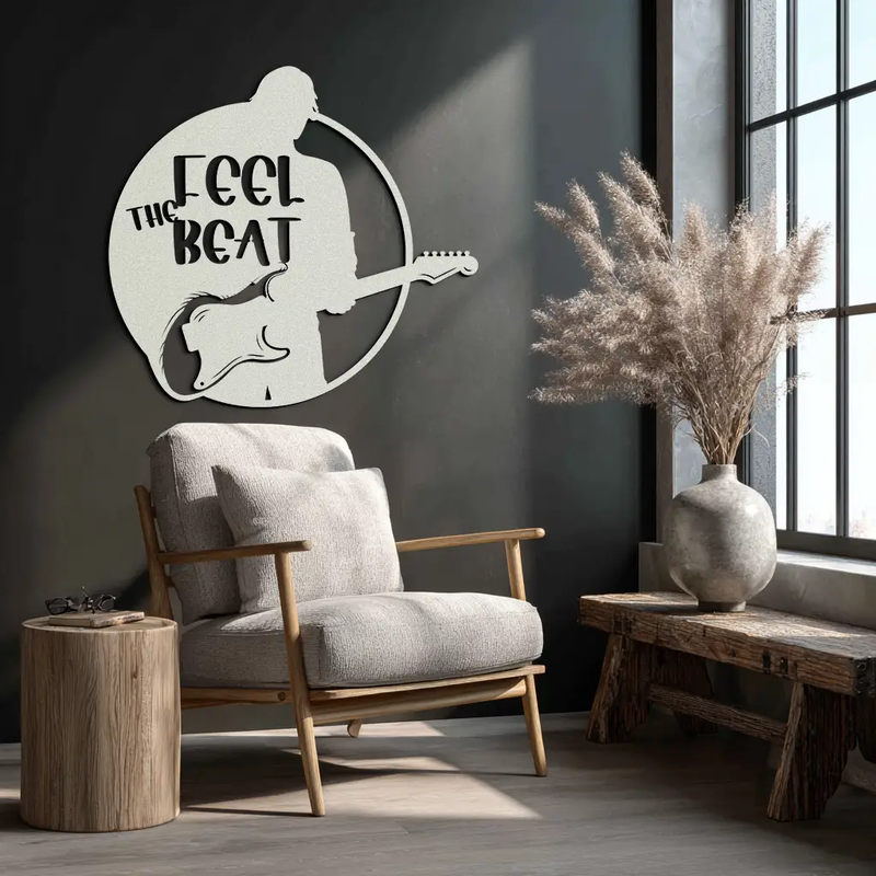 Feel the Beat Metal Wall Art - Music-Inspired Decor - KAF210 by Enova Art