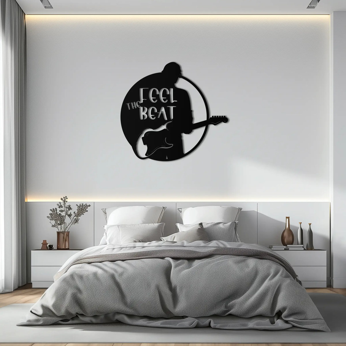 Feel the Beat Metal Wall Art - Music-Inspired Decor - KAF210 by Enova Art