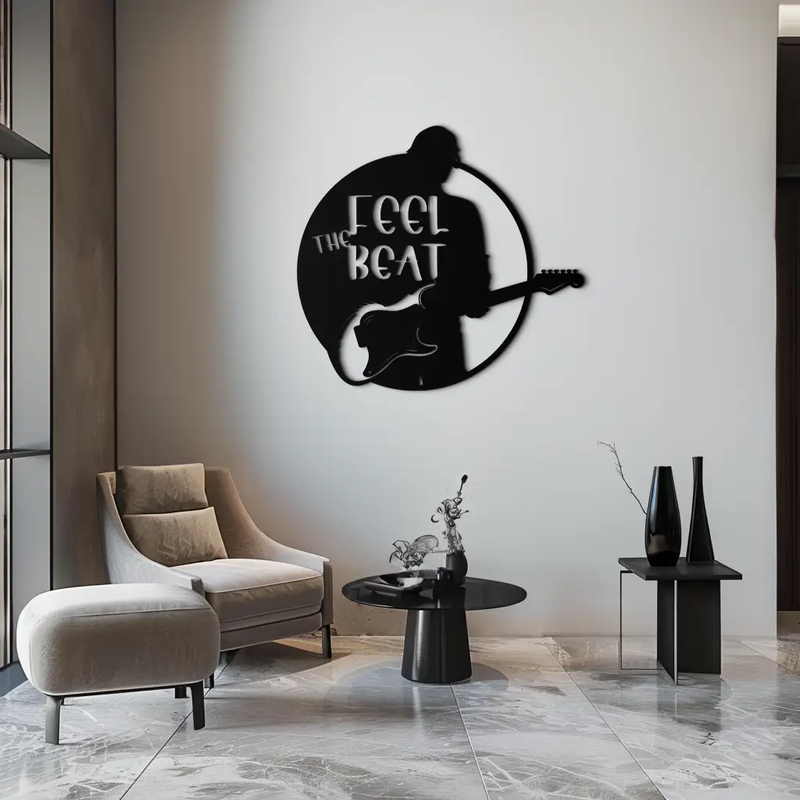 Feel the Beat Metal Wall Art - Music-Inspired Decor - KAF210 by Enova Art