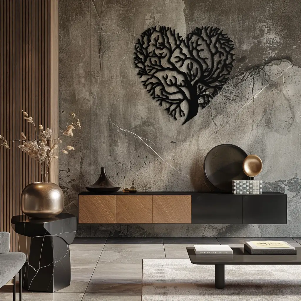 Heart Tree Metal Wall Art – Nature & Love-Inspired Decor - KAF211 by Enova Art