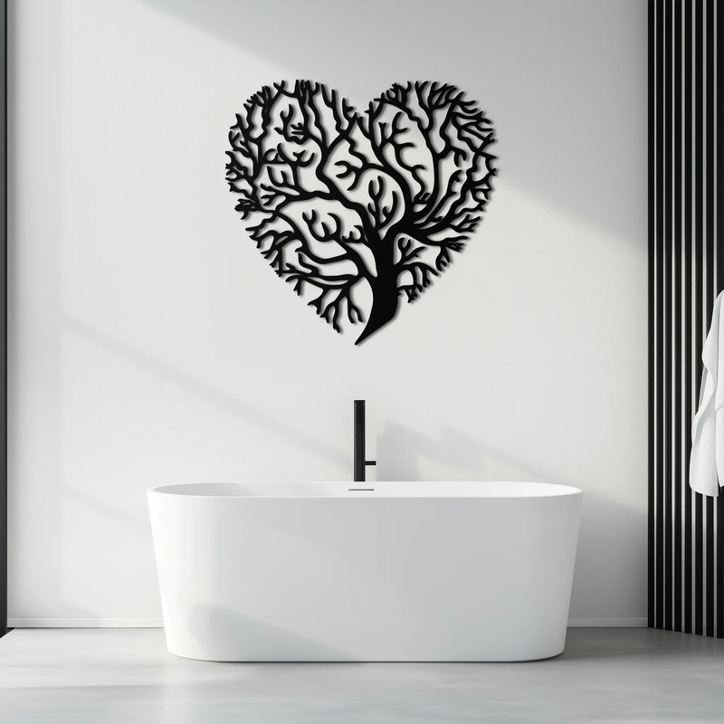 Heart Tree Metal Wall Art – Nature & Love-Inspired Decor - KAF211 by Enova Art