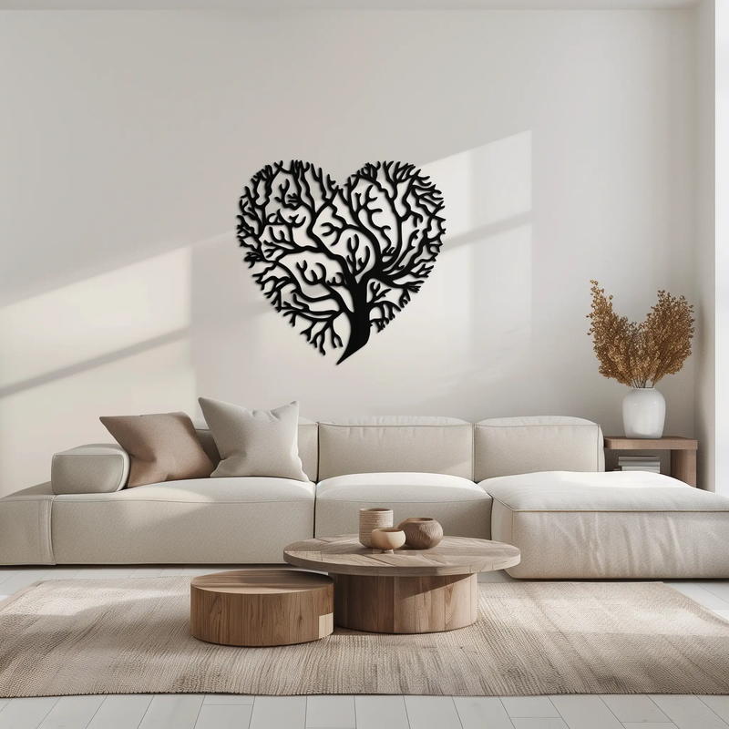Heart Tree Metal Wall Art – Nature & Love-Inspired Decor - KAF211 by Enova Art
