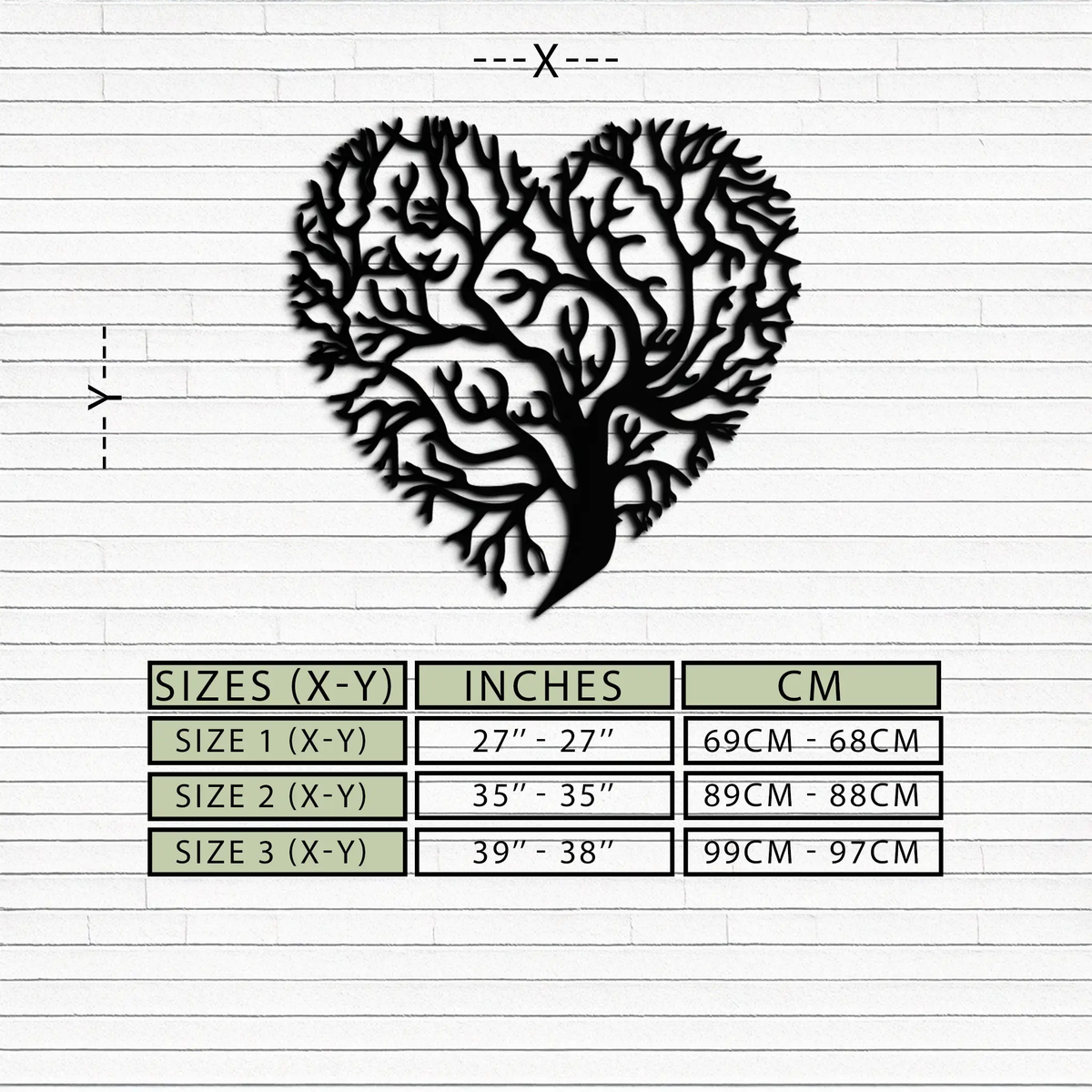 Heart Tree Metal Wall Art – Nature & Love-Inspired Decor - KAF211 by Enova Art