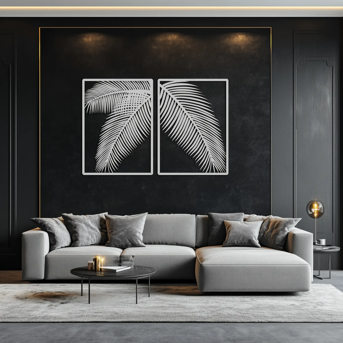 Palm Leaf Metal Wall Art – Tropical Minimalist Decor - KAF212 by Enova Art