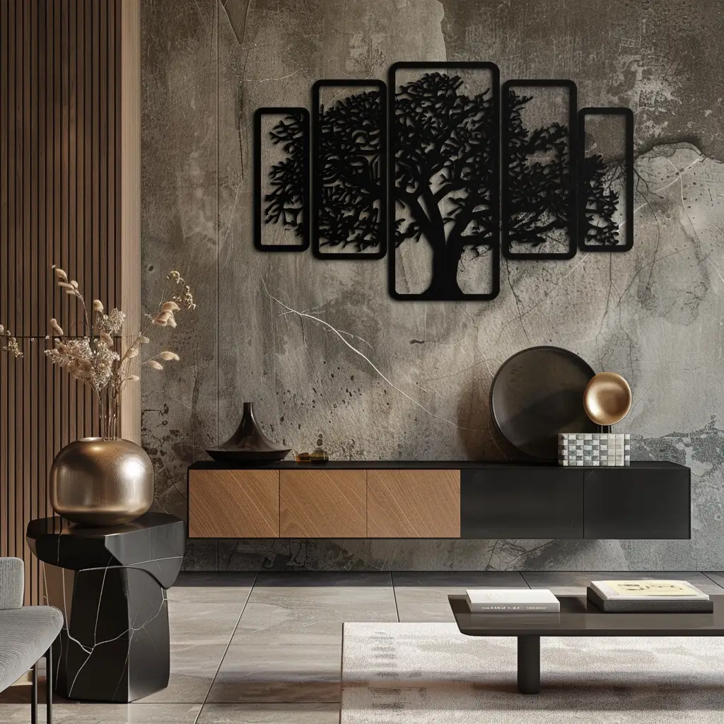 Multi-Panel Tree Metal Wall Art – Nature-Inspired Decor - KAF213 by Enova Art