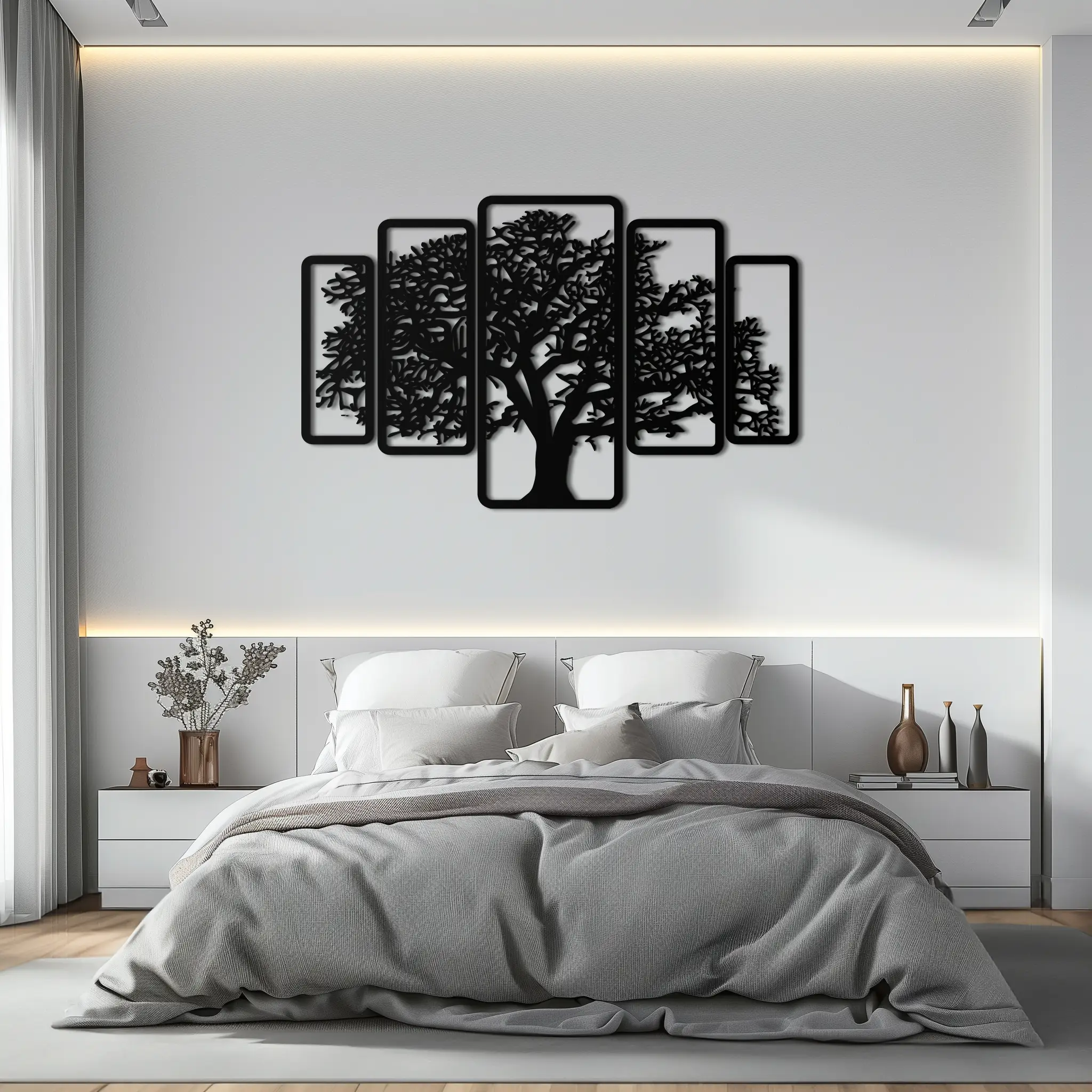 Multi-Panel Tree Metal Wall Art – Nature-Inspired Decor - KAF213 by Enova Art