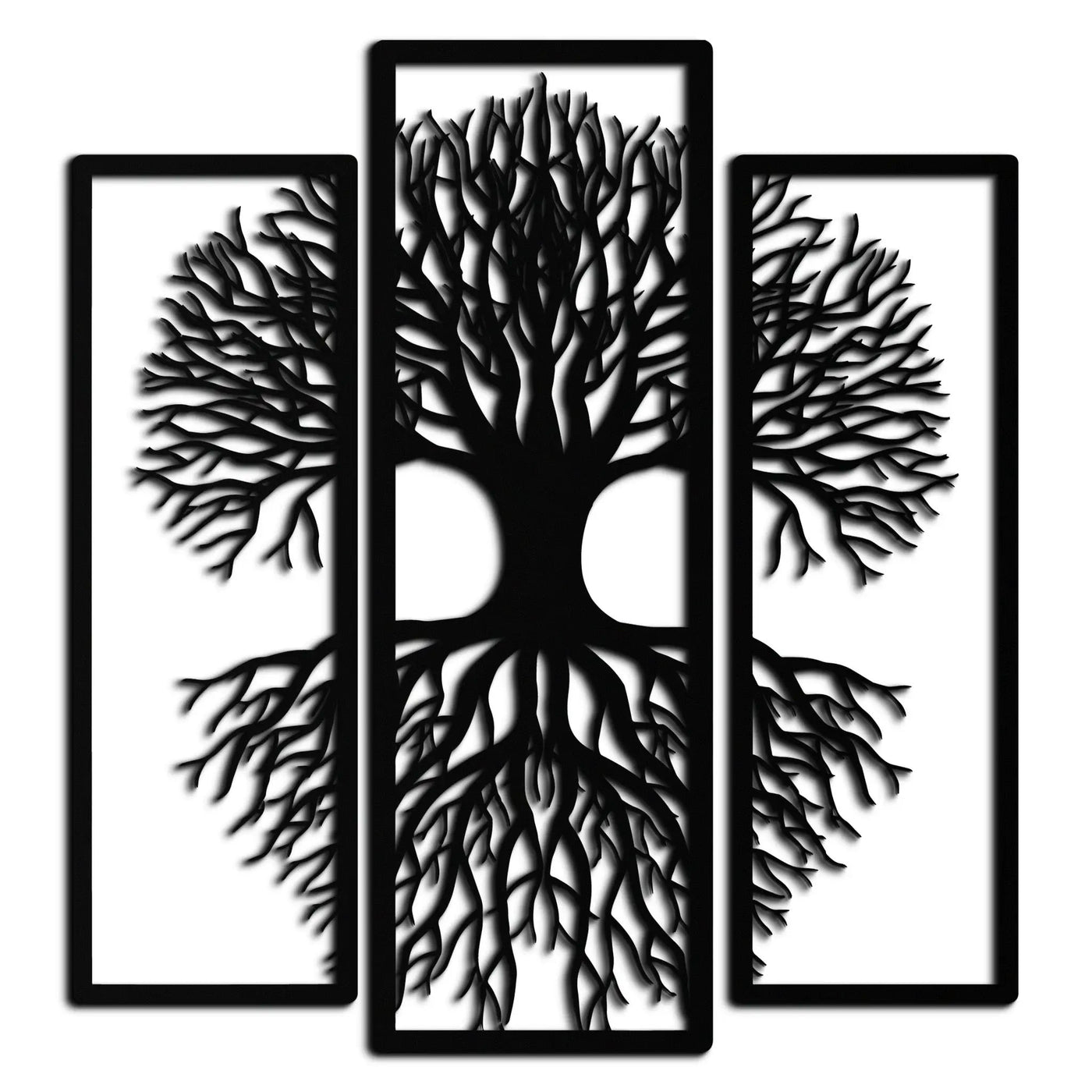 Tree of Life Metal Wall Art – 3-Panel Nature Decor - KAF214 by Enova Art
