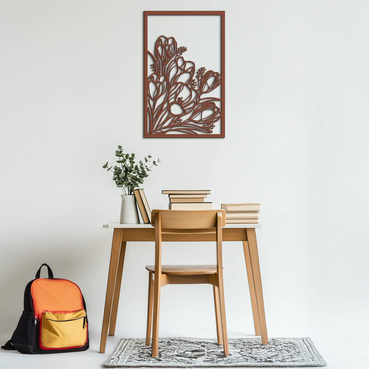 Floral Metal Wall Art – Elegant Botanical Home Decor - KAF219 by Enova Art