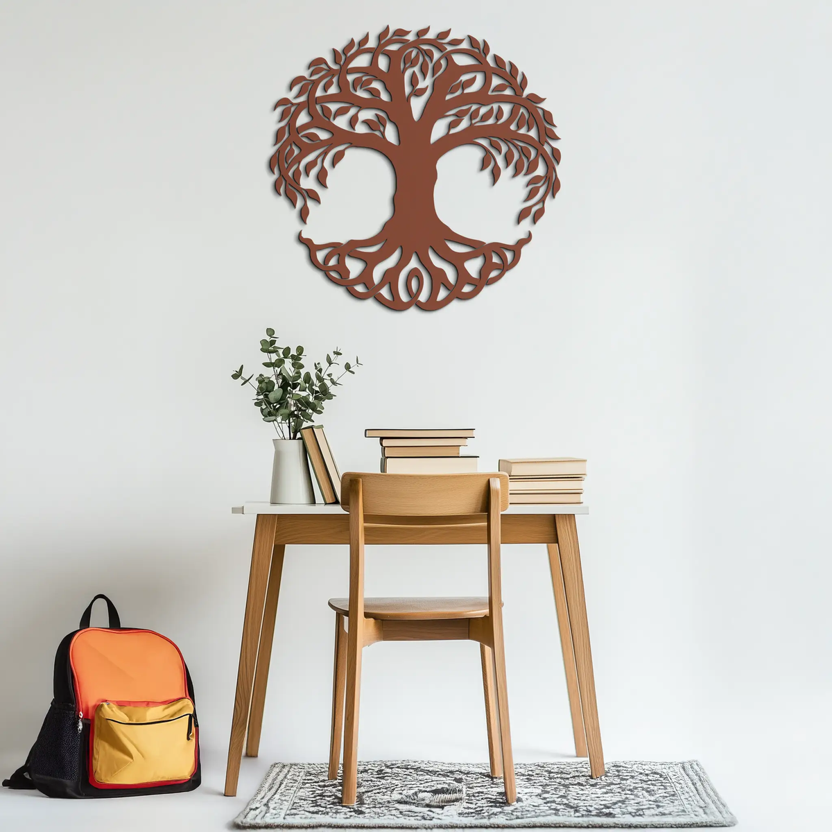 Tree of Life Metal Wall Art – Round Nature-Inspired Decor - KAF220 by Enova Art
