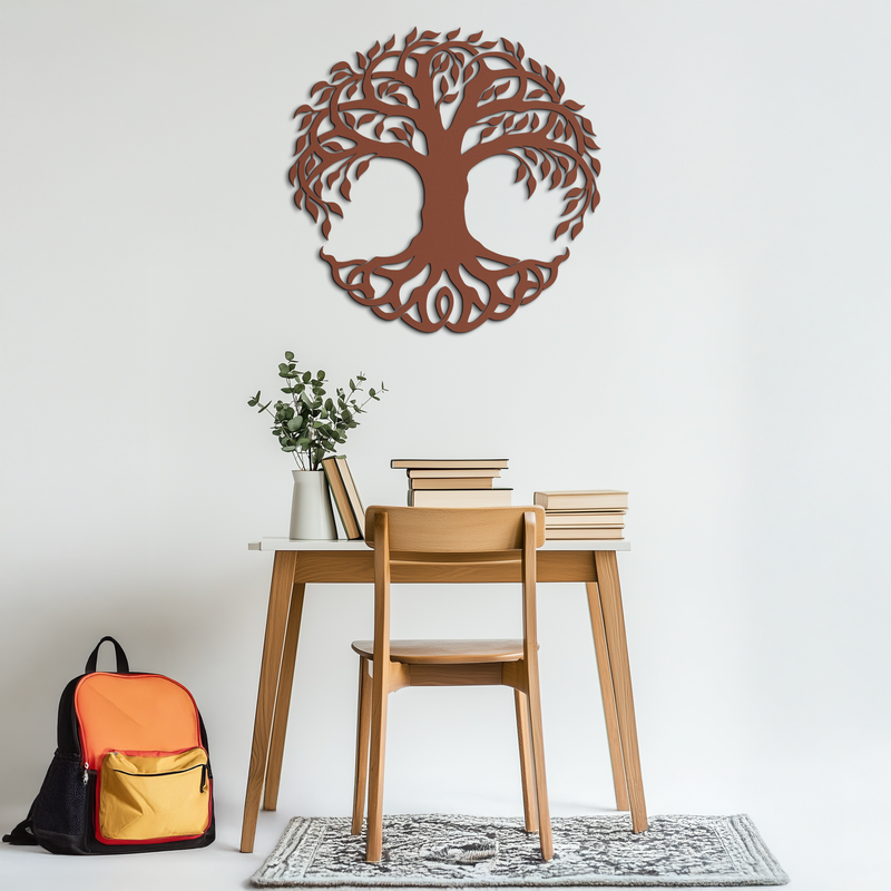 Tree of Life Metal Wall Art – Round Nature-Inspired Decor - KAF220 by Enova Art