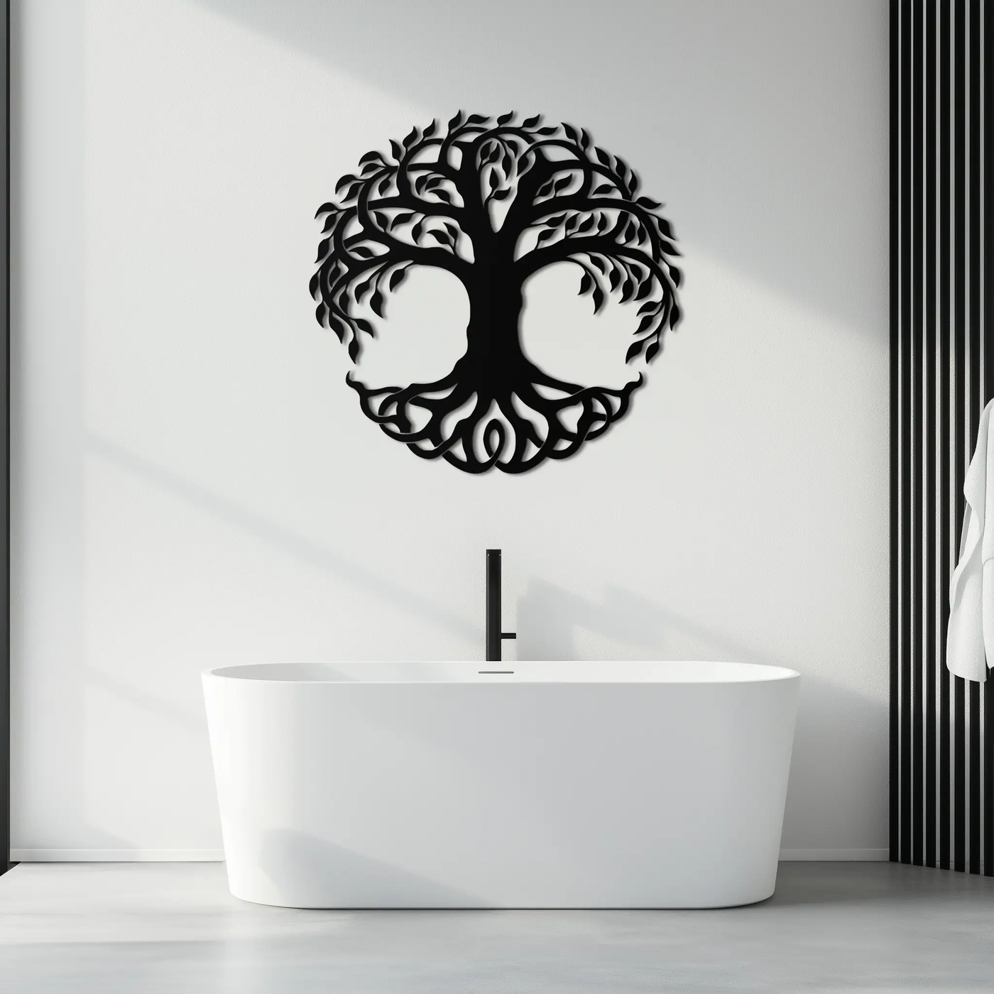 Tree of Life Metal Wall Art – Round Nature-Inspired Decor - KAF220 by Enova Art