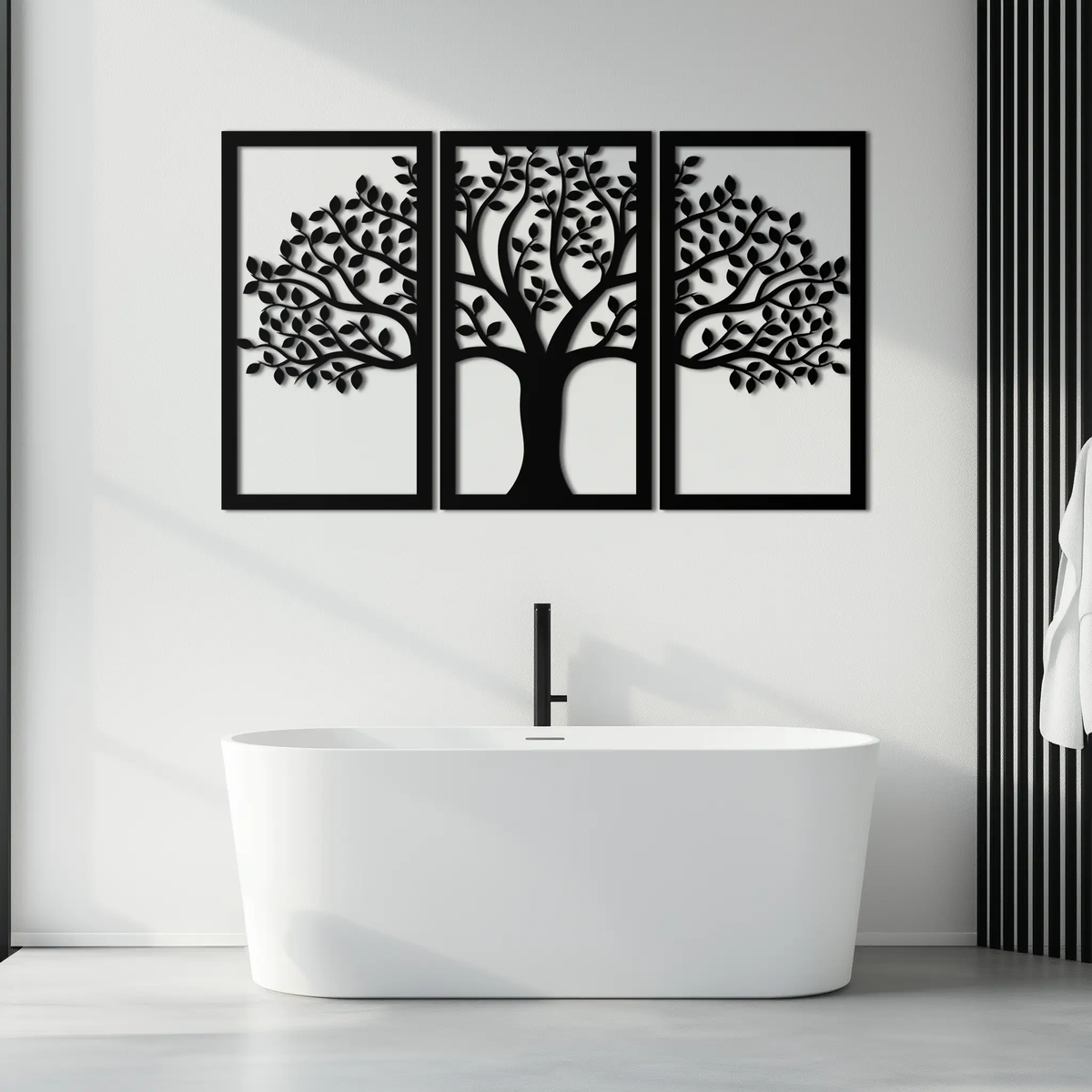 Tree of Life Metal Wall Art – 3-Panel Nature Decor - KAF221 by Enova Art