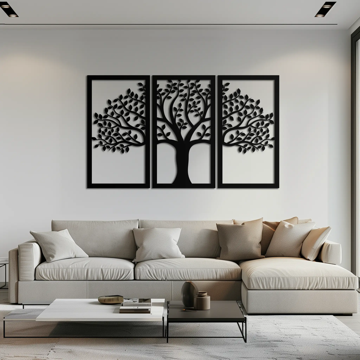 Tree of Life Metal Wall Art – 3-Panel Nature Decor - KAF221 by Enova Art