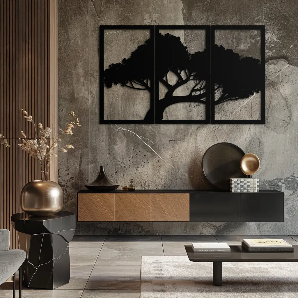 Tree Silhouette Metal Wall Art - Modern Nature-Inspired Decor - KAF222 by Enova Art