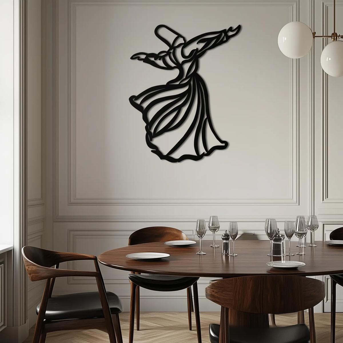 Semazen Metal Wall Art - Whirling Dervish Sufi Decor - KAF226 by Enova Art