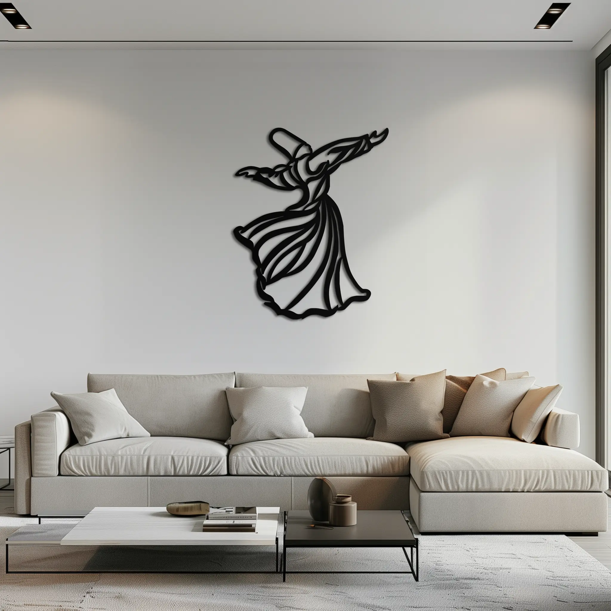 Semazen Metal Wall Art - Whirling Dervish Sufi Decor - KAF226 by Enova Art