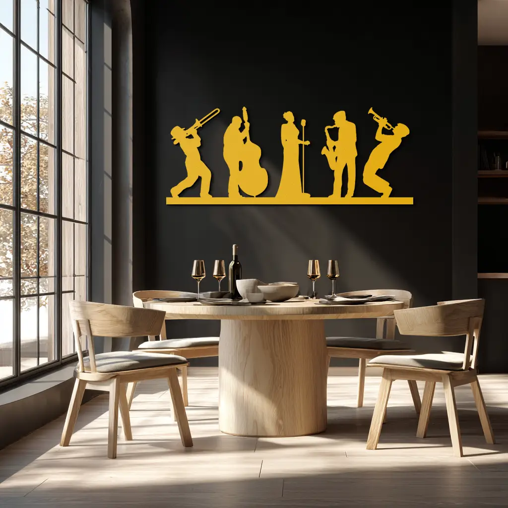 Jazz Band Metal Wall Art - Modern Musician Silhouette Decor- KAF254 by Enova Art