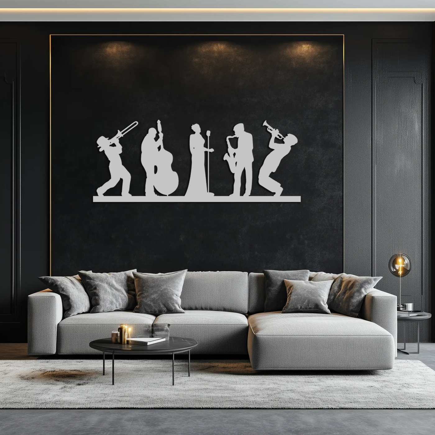 Jazz Band Metal Wall Art - Modern Musician Silhouette Decor- KAF254 by Enova Art