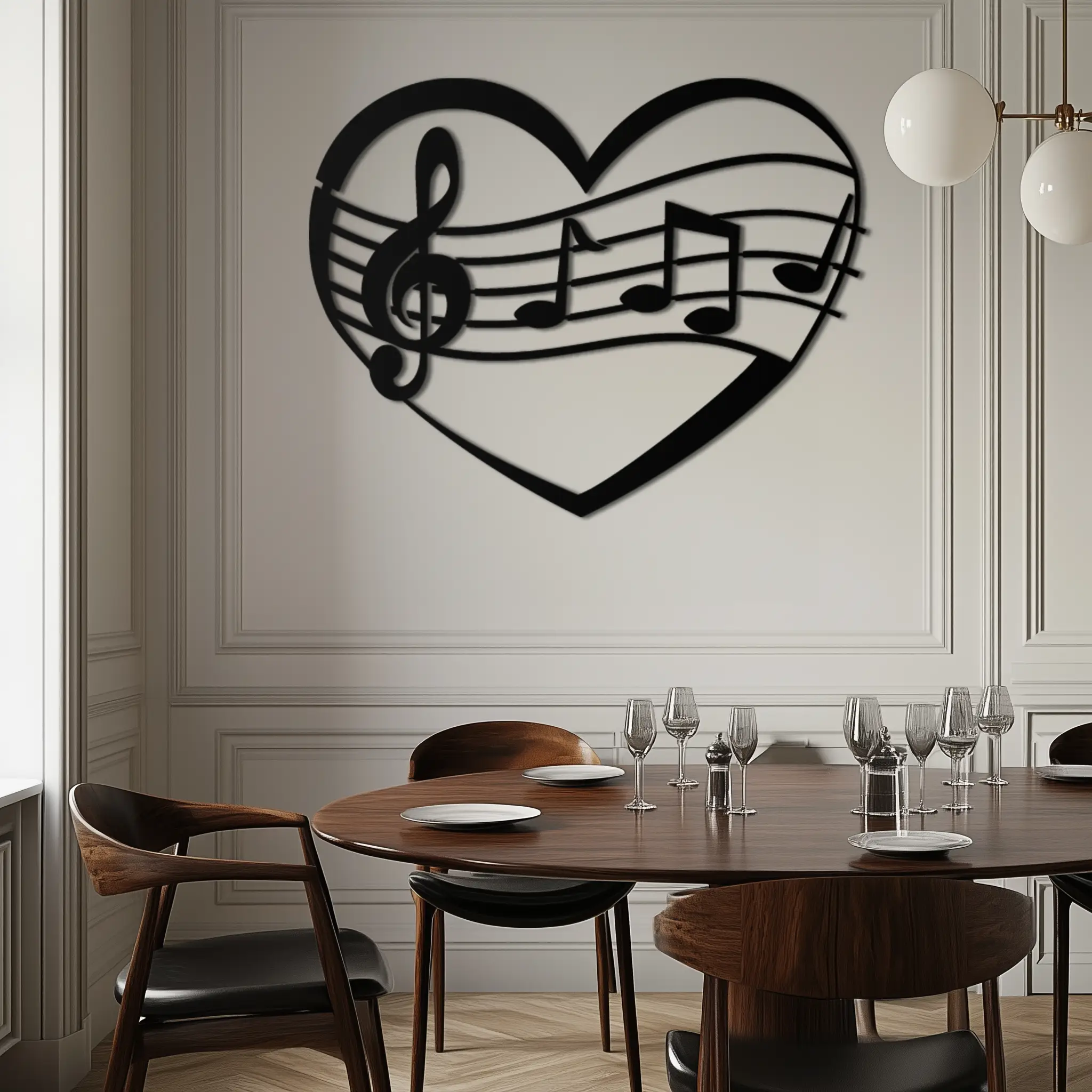 Musical Heart Metal Wall Art - Music Lover’s Home Decor- KAF256 by Enova Art