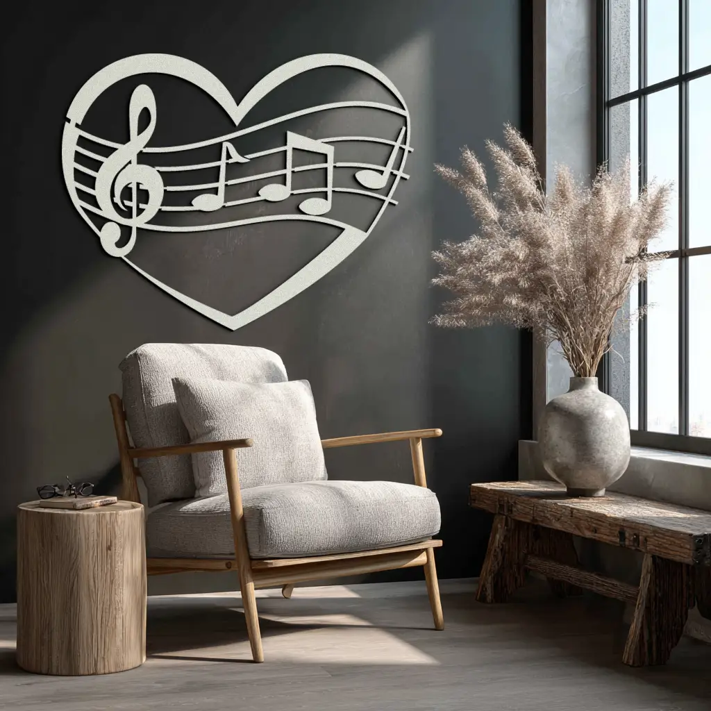 Musical Heart Metal Wall Art - Music Lover’s Home Decor- KAF256 by Enova Art