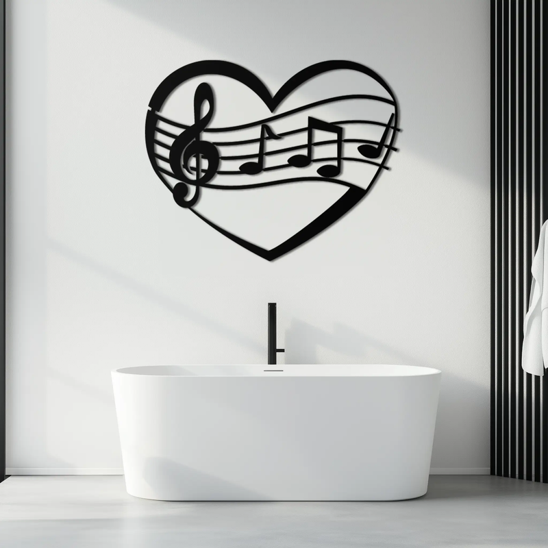 Musical Heart Metal Wall Art - Music Lover’s Home Decor- KAF256 by Enova Art