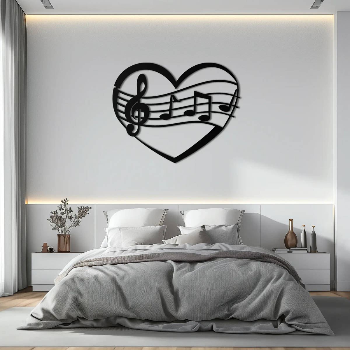 Musical Heart Metal Wall Art - Music Lover’s Home Decor- KAF256 by Enova Art