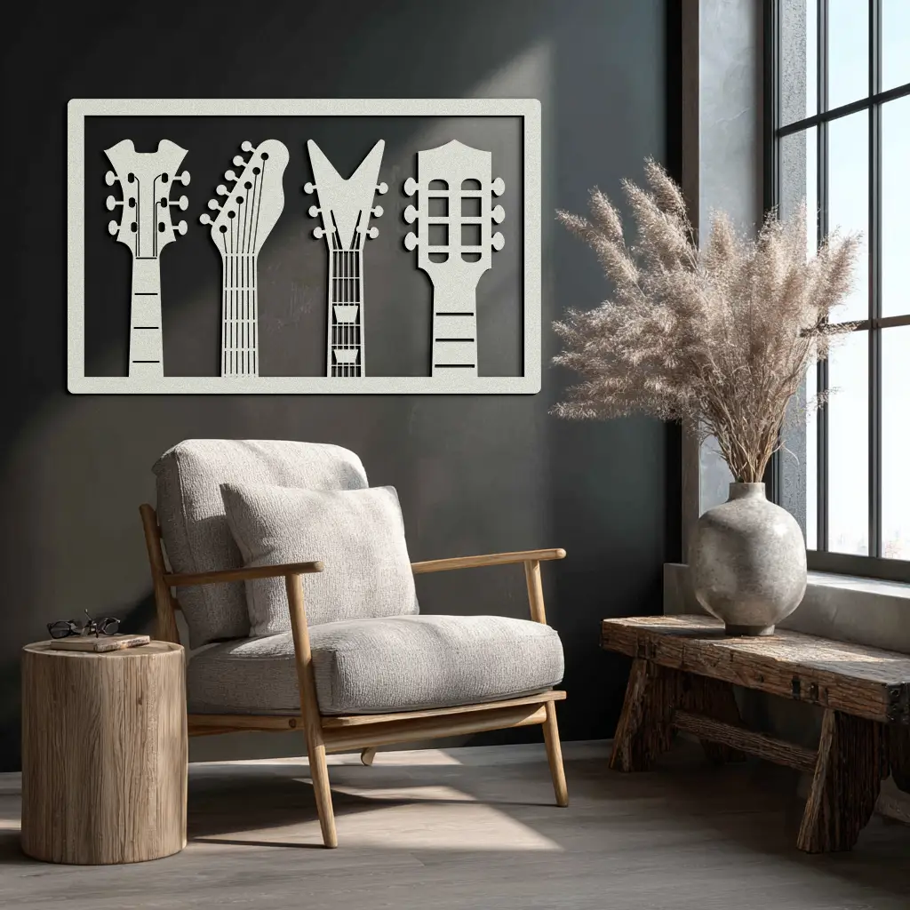 Guitar Neck Metal Wall Art - Modern Music Lover’s Decor- KAF258 by Enova Art
