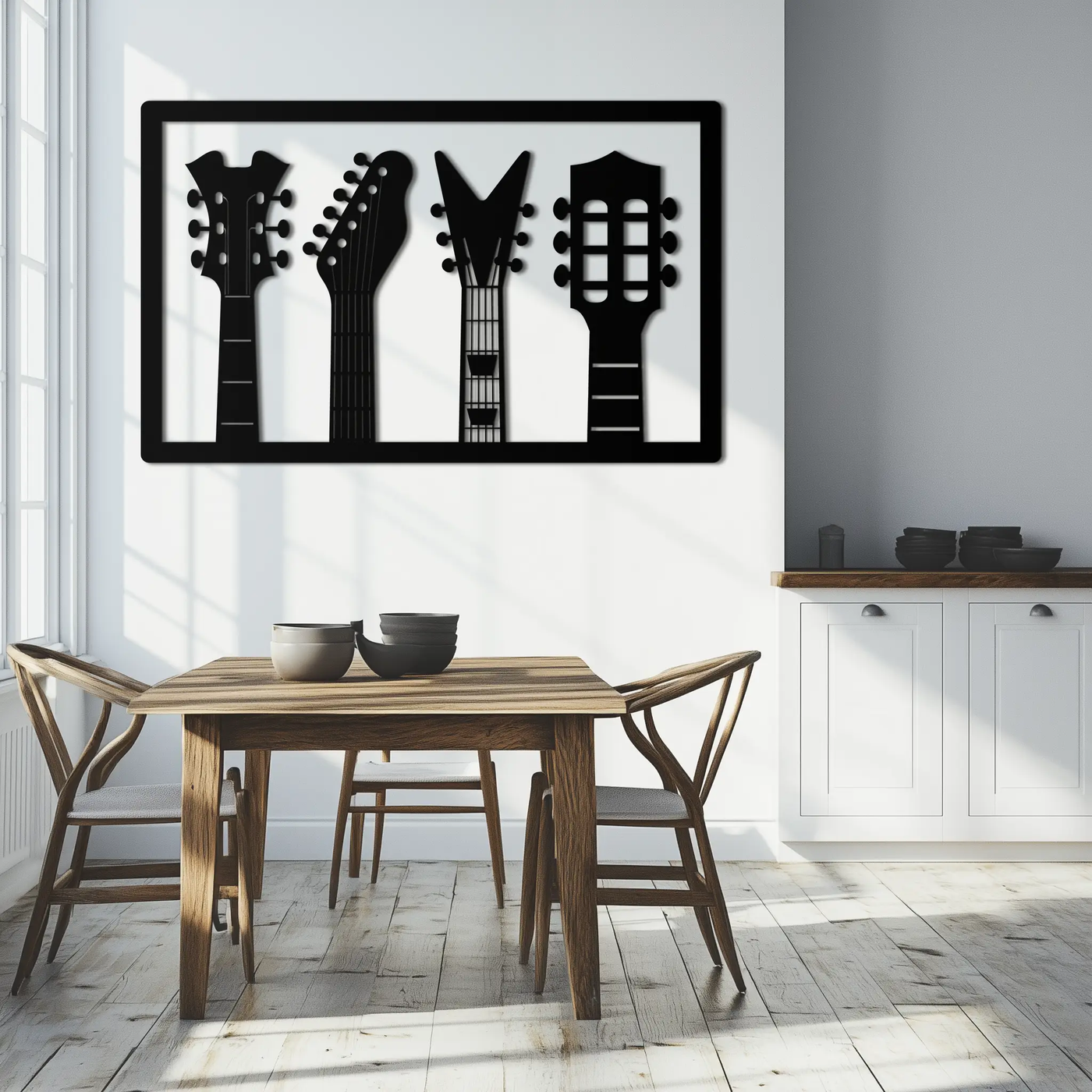 Guitar Neck Metal Wall Art - Modern Music Lover’s Decor- KAF258 by Enova Art