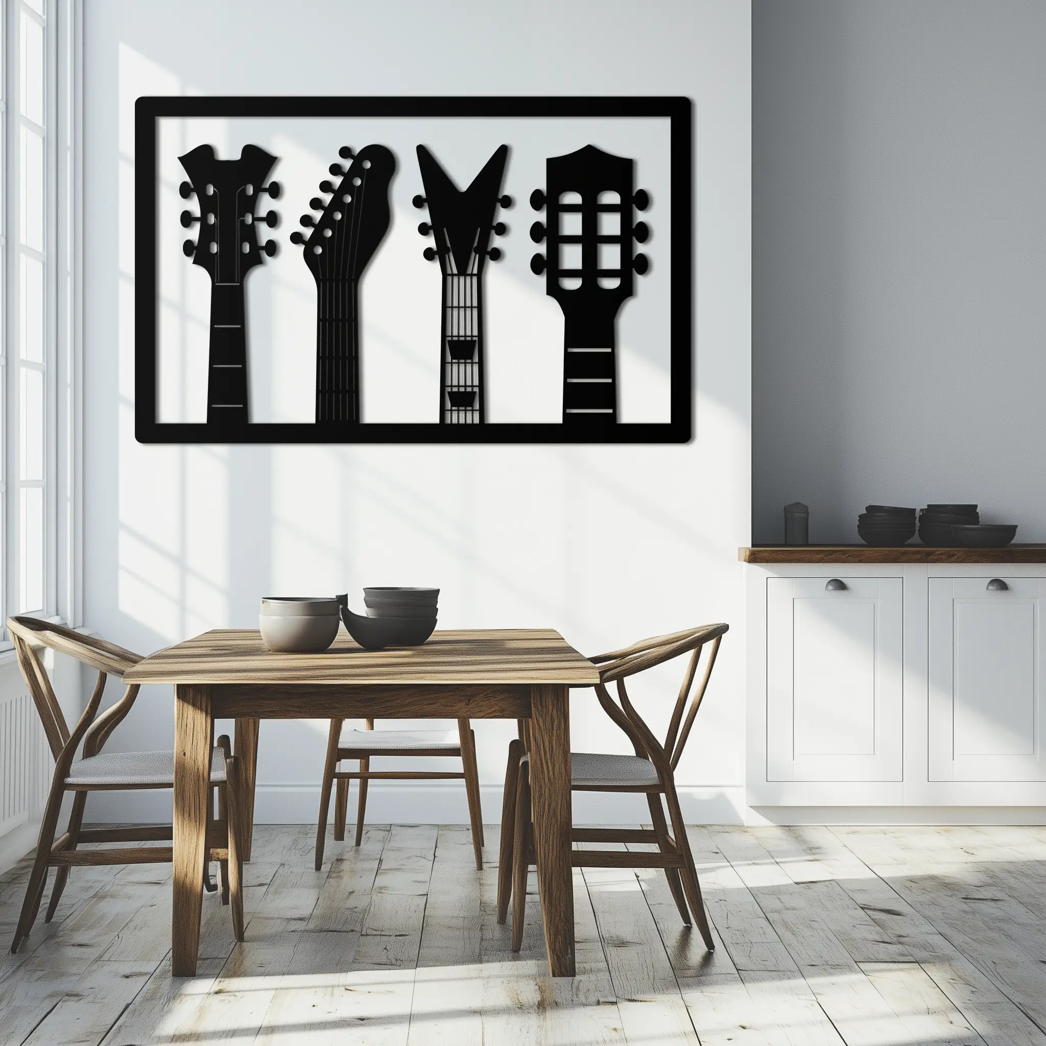Guitar Neck Metal Wall Art - Modern Music Lover’s Decor- KAF258 by Enova Art