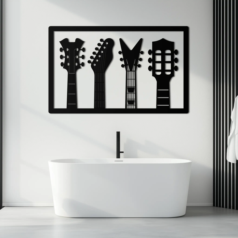 Guitar Neck Metal Wall Art - Modern Music Lover’s Decor- KAF258 by Enova Art