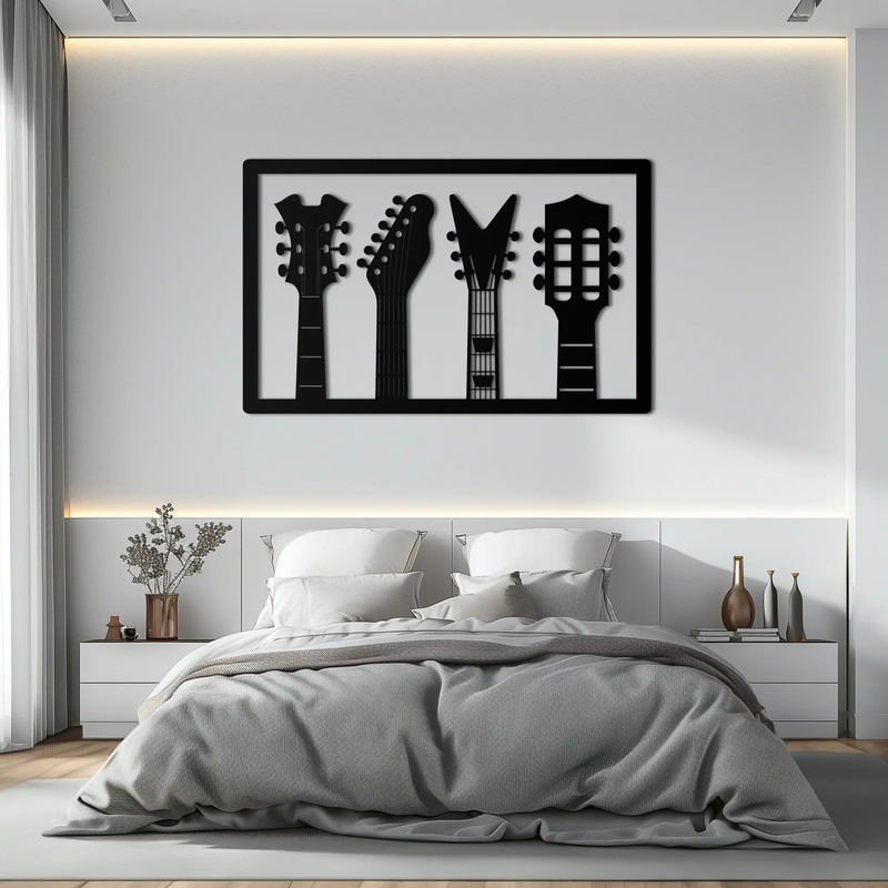 Guitar Neck Metal Wall Art - Modern Music Lover’s Decor- KAF258 by Enova Art