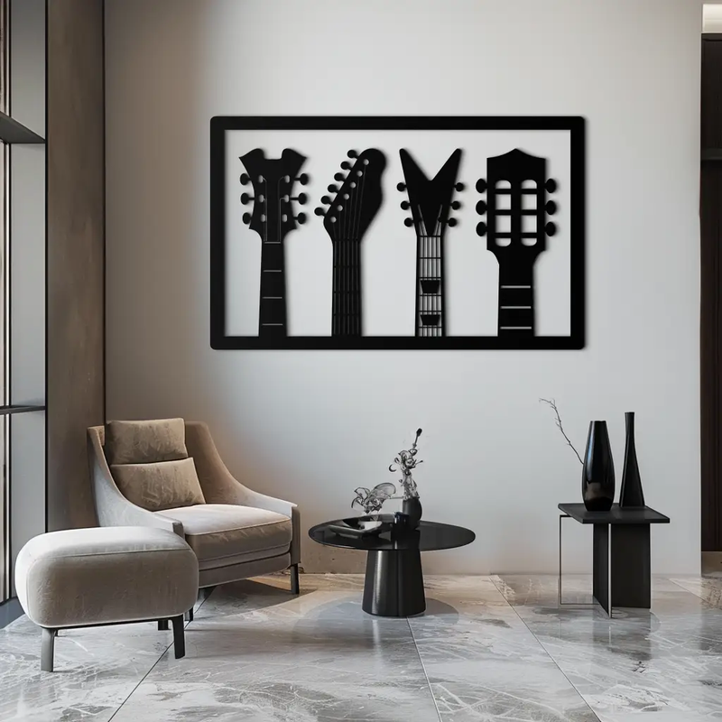 Guitar Neck Metal Wall Art - Modern Music Lover’s Decor- KAF258 by Enova Art