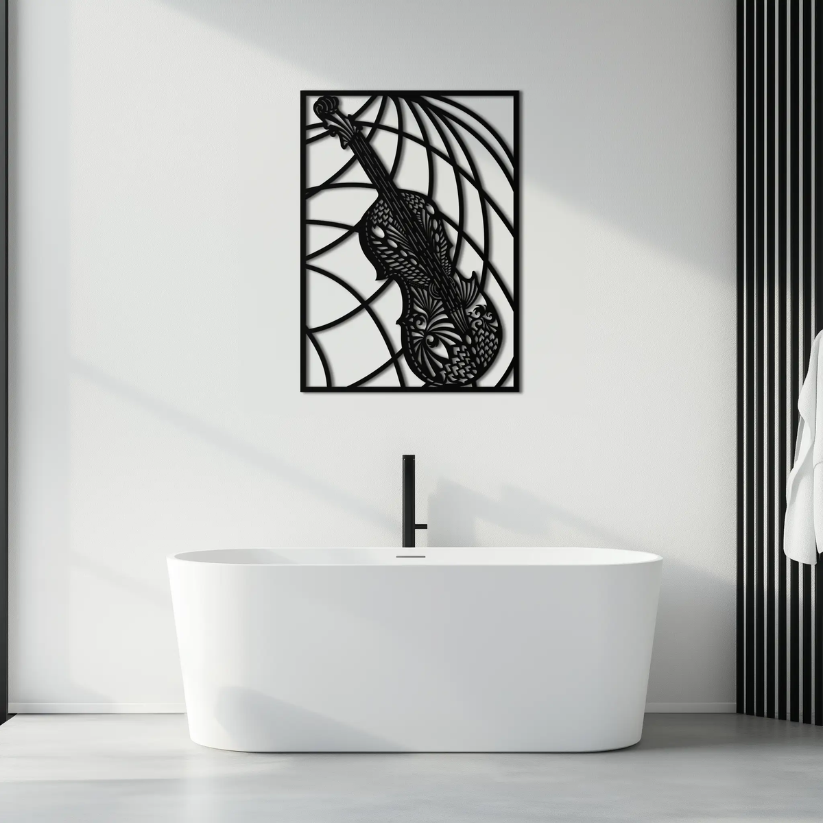 Ornamental Violin Metal Wall Art - Musical Instrument Decor- KAF259 by Enova Art