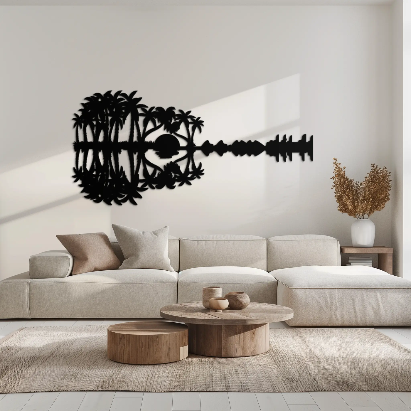 Sunset Guitar Metal Wall Art - Nature-Inspired Music Decor- KAF261 by Enova Art
